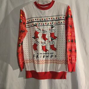 Friends Men's XS White and Red Jumper